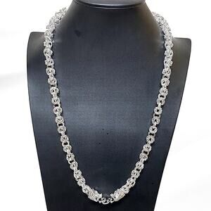 Dragon Viking Sterling Silver Byzantine Chain Link Necklace